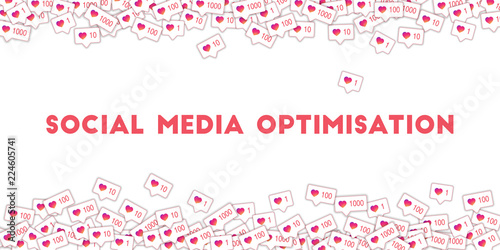 Social media icons. White concept. Falling gradient like counter. Scattered border elements on trans