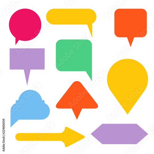 colorful comic speech bubble set