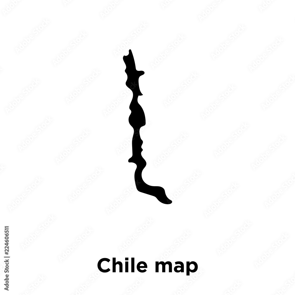 chile map icon vector isolated on white background, logo concept of