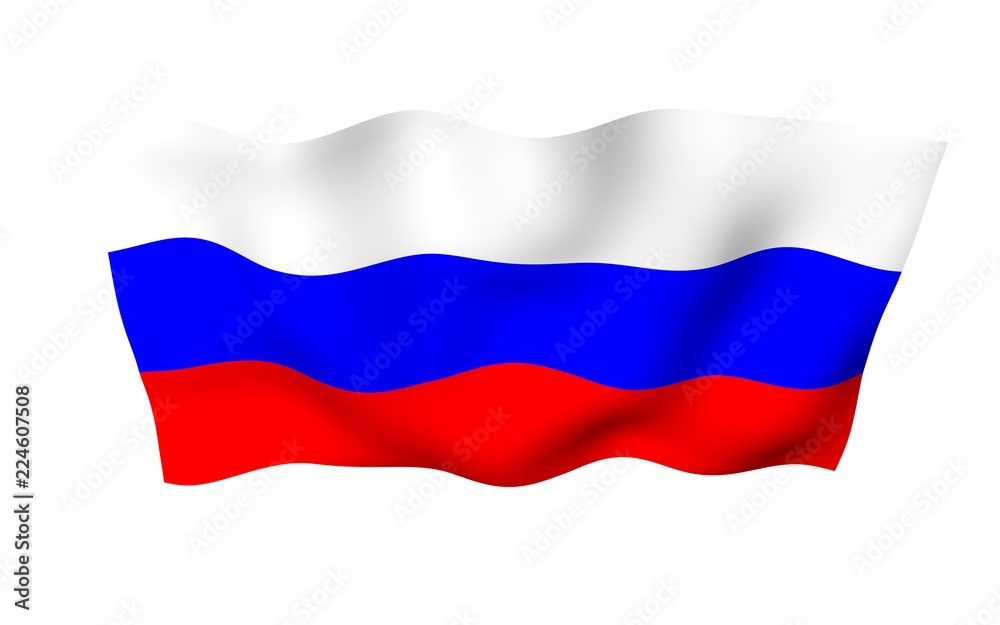 Waving flag of the Russian Federation. The National. State symbol of the Russia. 3D illustration Waving flag of the Russian Federation. The National. State symbol of the Russia. 3D illustration