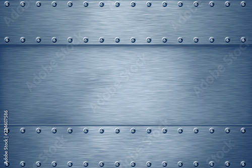 Rivets in blue steel background