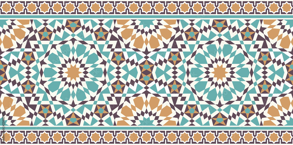 Vector image of Eastern tile or fabric. The pattern is seamless and ...