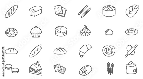  bakery vector icon set