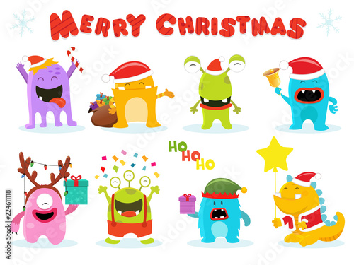 Cute Christmas Monster Characters