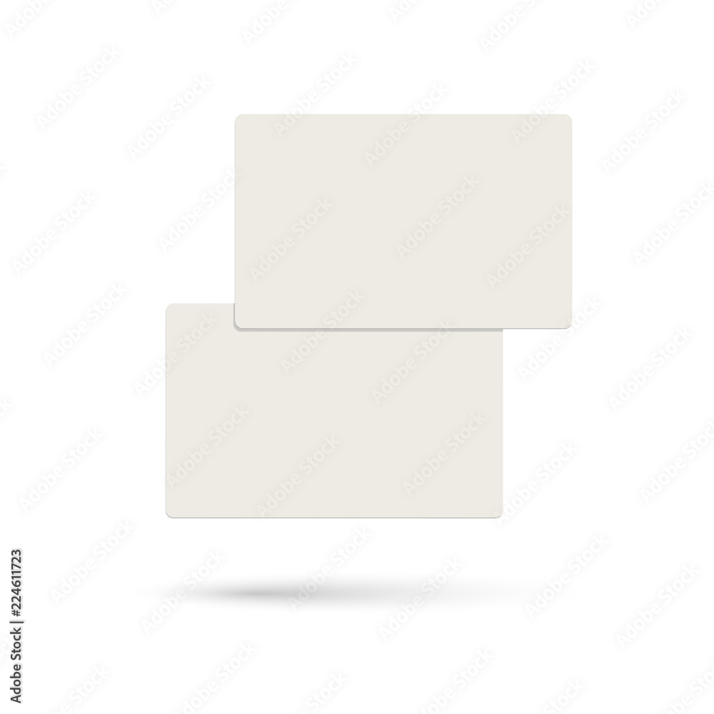 Two realistic blank plastic credit cards. Vector illustration. Two realistic blank plastic credit cards. Vector illustration.