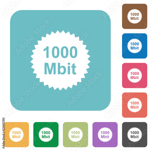 1000 mbit guarantee sticker rounded square flat icons