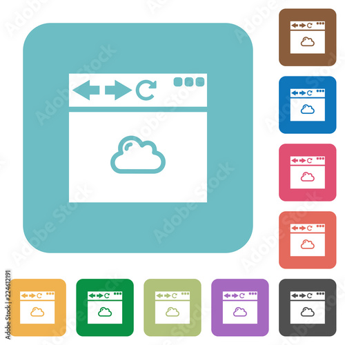 Browser cloud rounded square flat icons