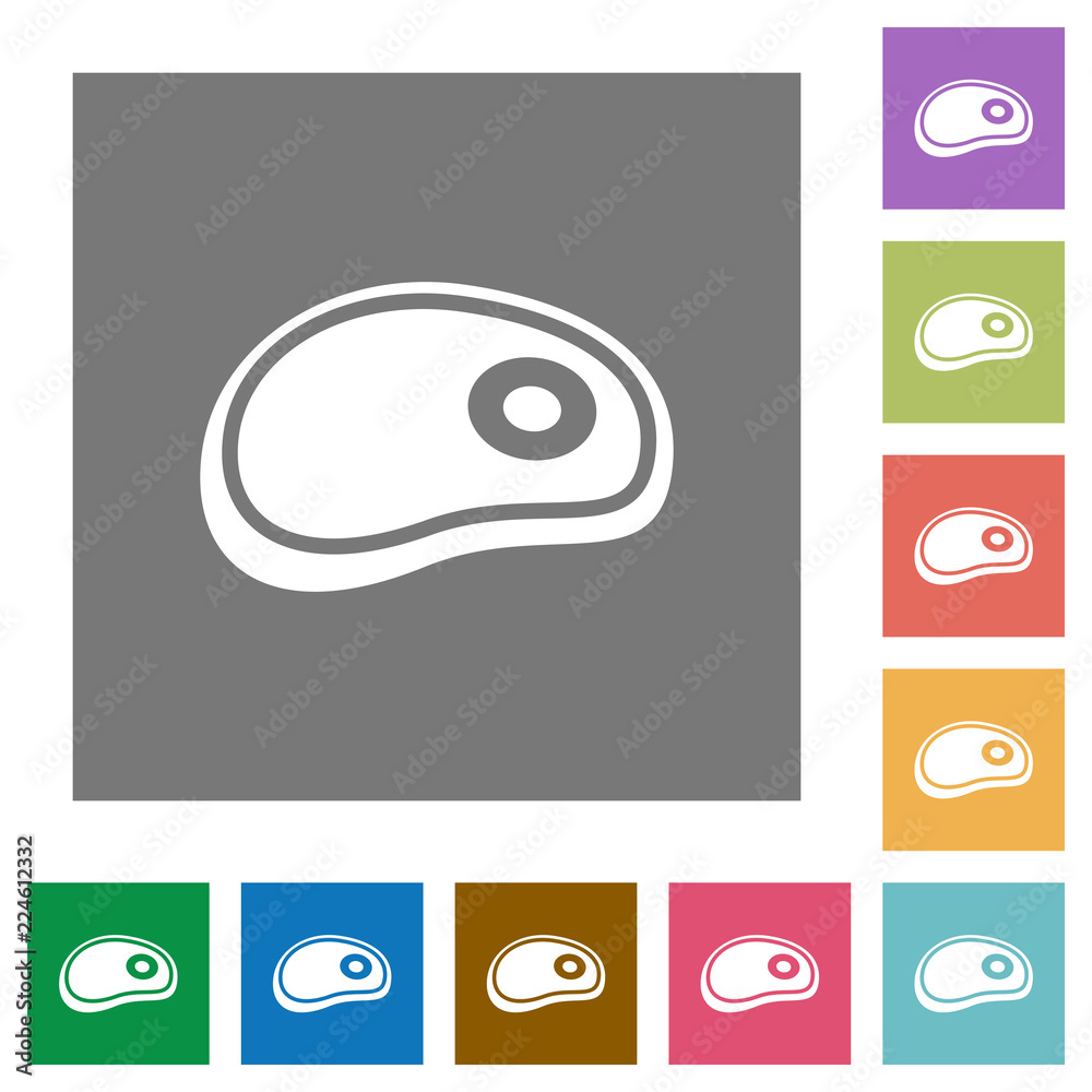 Steak square flat icons Steak square flat icons