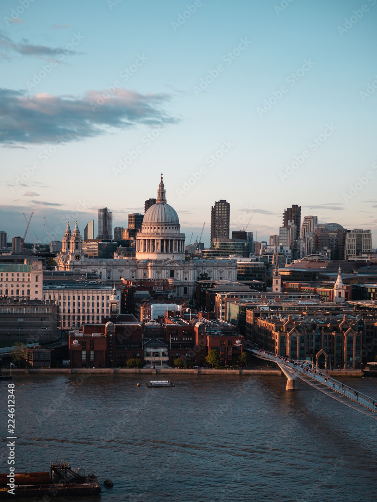 St Paul's Cathedral and view of London 