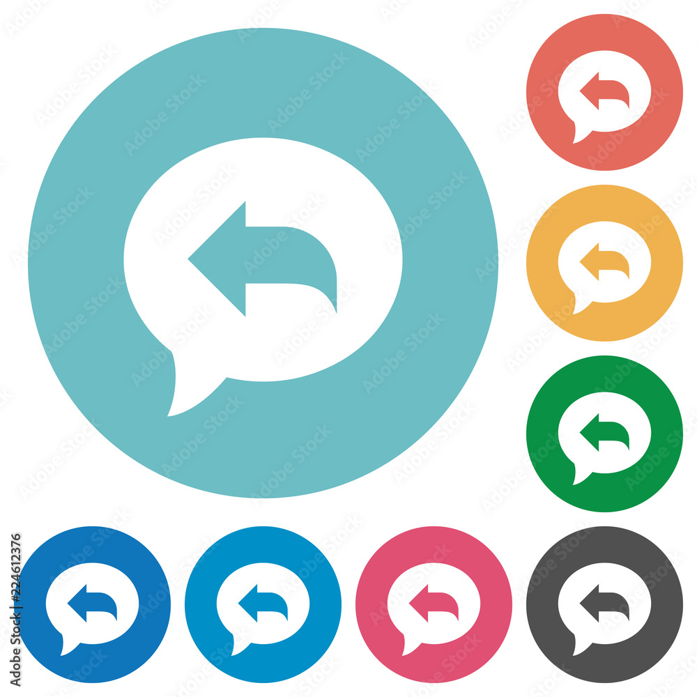 Reply message flat round icons Reply message flat round icons
