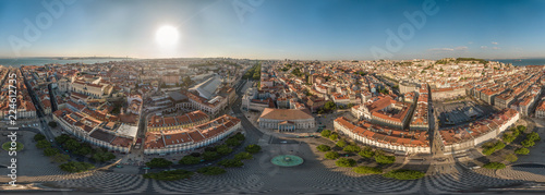 360° Panorama of Lisbon over Rosio Square