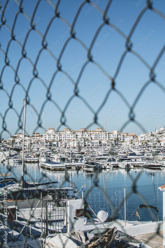 The view of Puerto Banus marina of Marbella, Costa del Sol, Spain