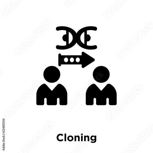 cloning icon vector isolated on white background, logo concept of cloning sign on transparent background, black filled symbol icon