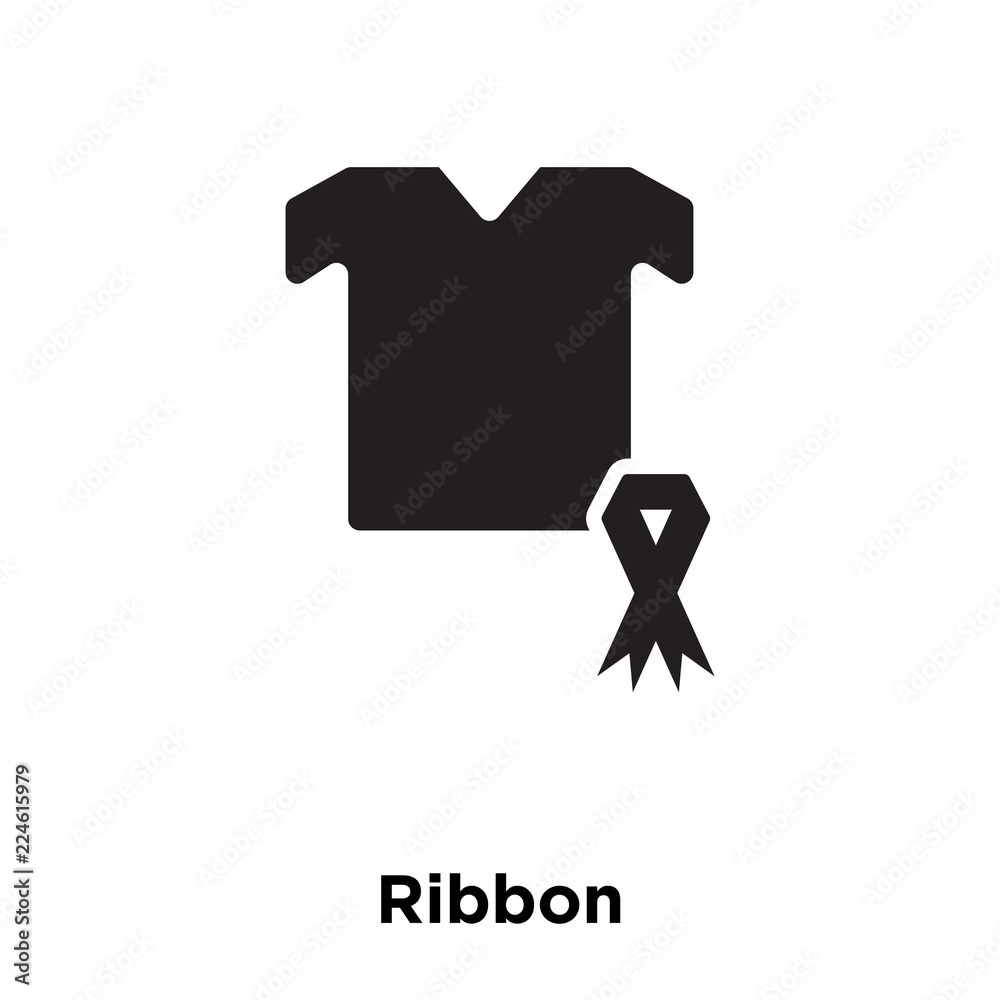 ribbon icon vector isolated on white background, logo concept of ribbon sign on transparent background, black filled symbol icon