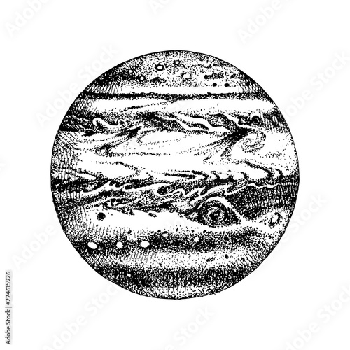 Hand drawn planet Jupiter