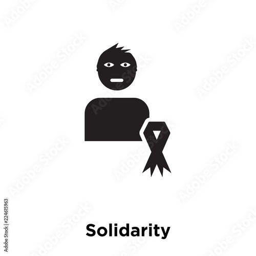 solidarity icon vector isolated on white background, logo concept of solidarity sign on transparent background, black filled symbol icon