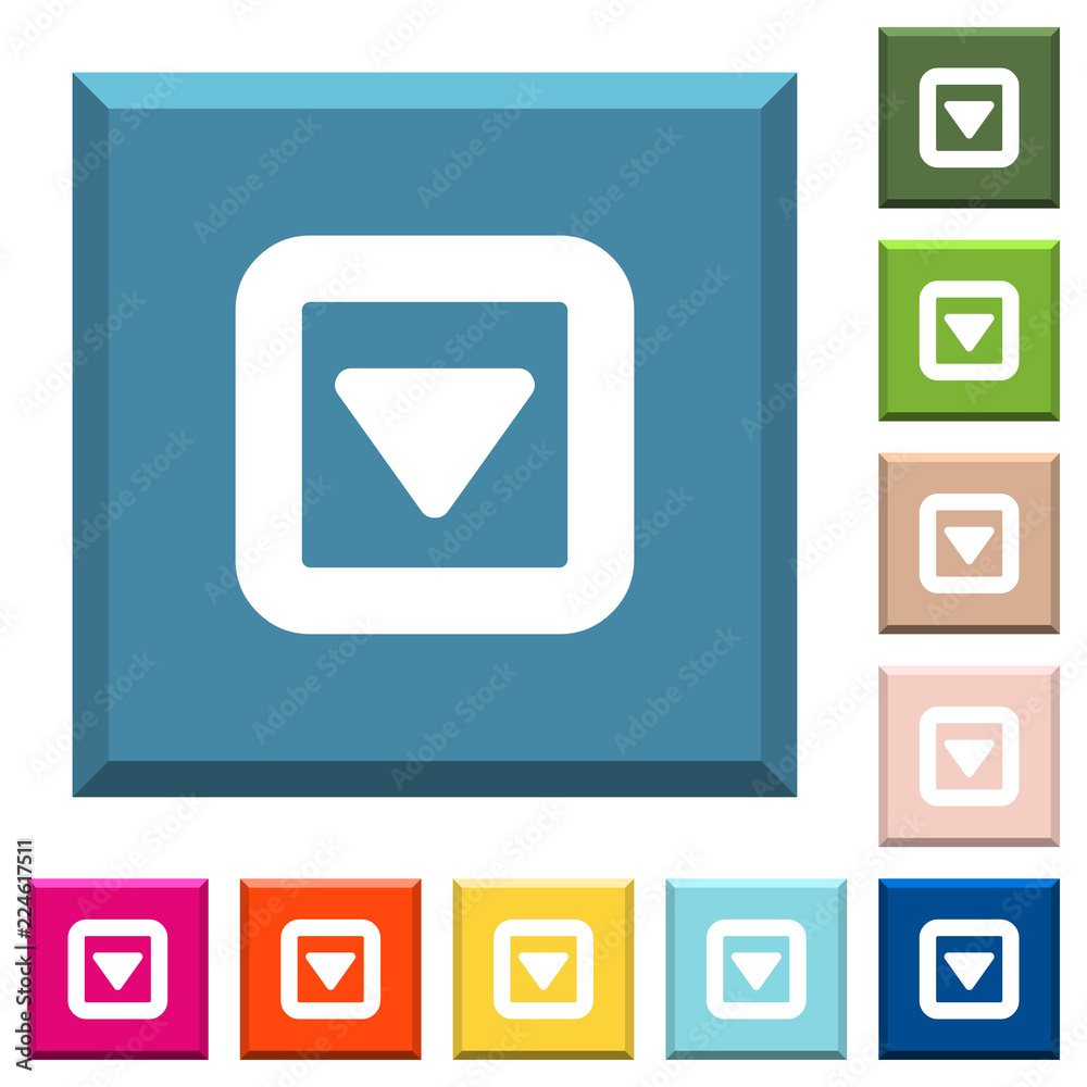 Toggle down white icons on edged square buttons Toggle down white icons on edged square buttons