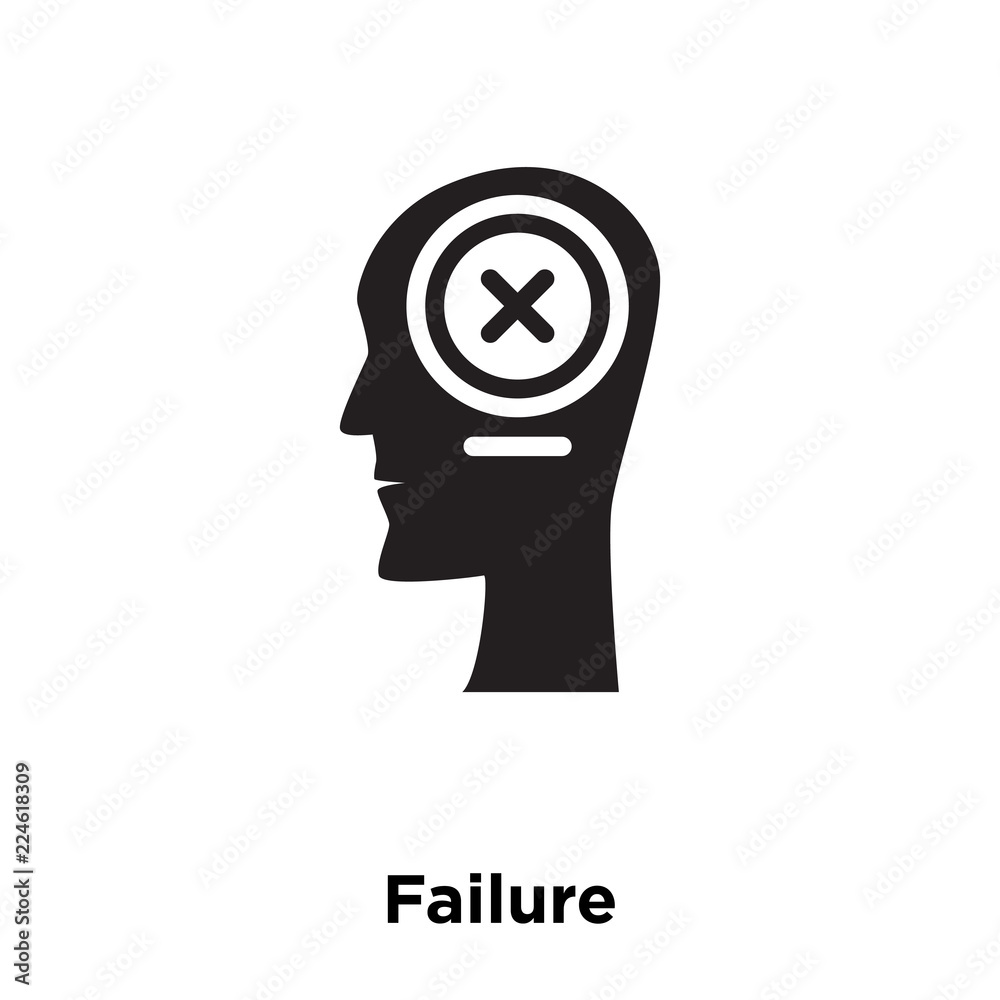 failure icon vector isolated on white background, logo concept of ...