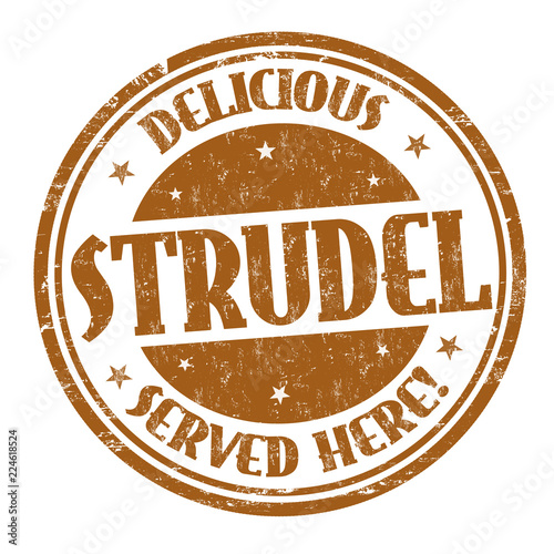 Delicious strudel sign or stamp