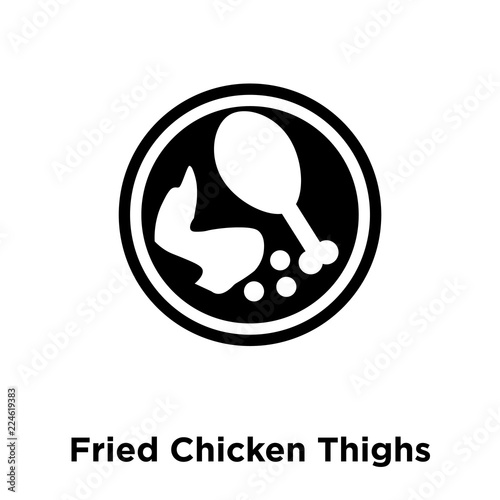 fried chicken thighs icon vector isolated on white background, logo concept of fried chicken thighs sign on transparent background, black filled symbol icon