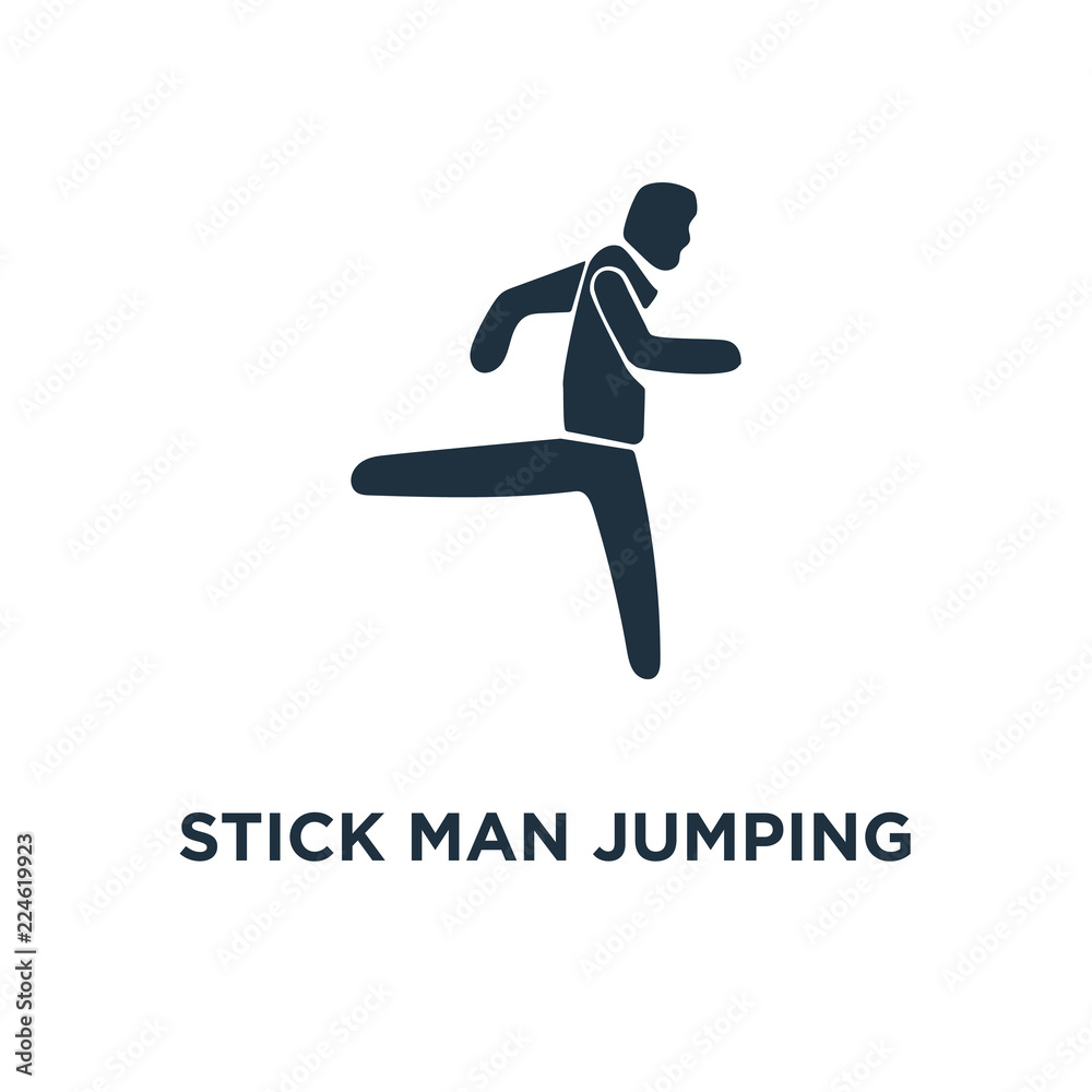 stick man jumping icon stick man jumping icon