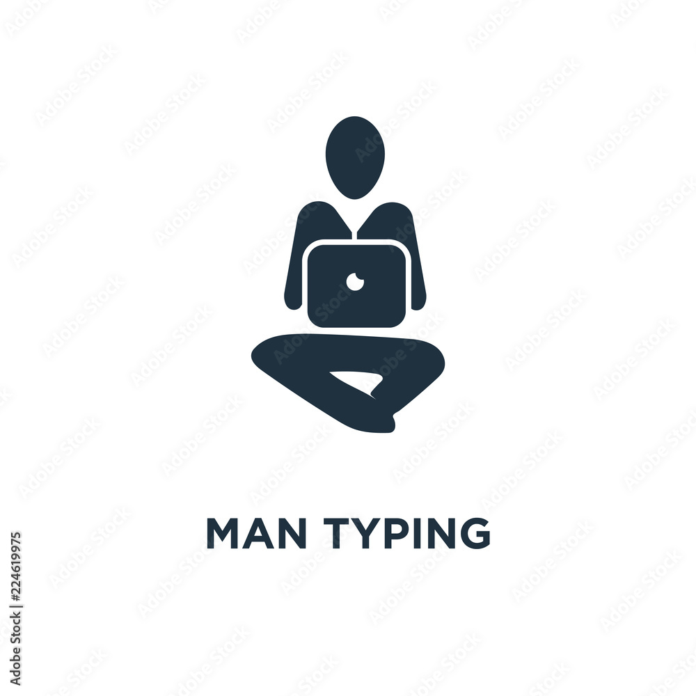 man typing icon man typing icon