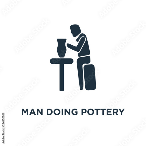 man doing pottery icon
