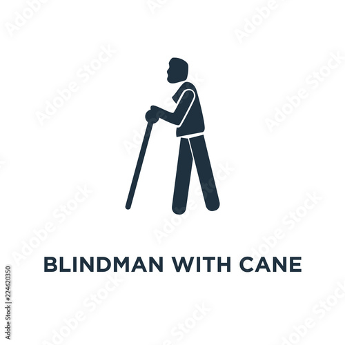 blindman with cane icon
