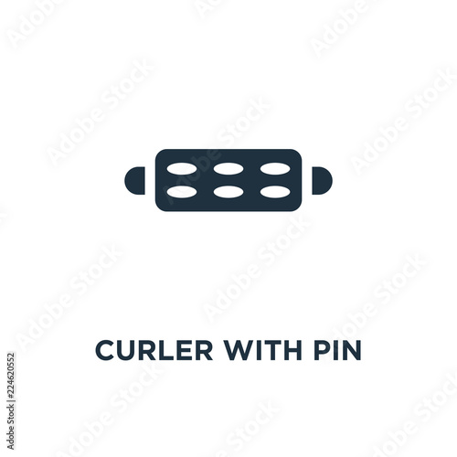 curler with pin icon