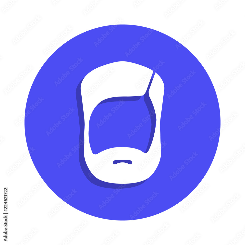 Beard icon in badge style. One of Barber collection icon can be used for UI, UX