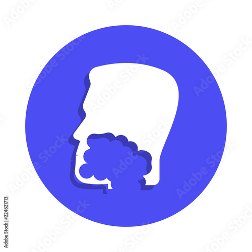 Man shave his face icon in badge style. One of Barber collection icon can be used for UI, UX