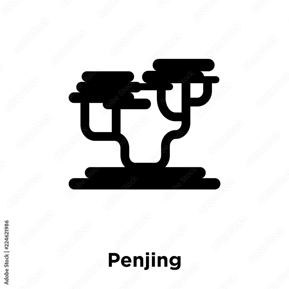 penjing icon vector isolated on white background, logo concept of penjing sign on transparent background, black filled symbol icon penjing icon vector isolated on white background, logo concept of penjing sign on transparent background, black filled symbol icon