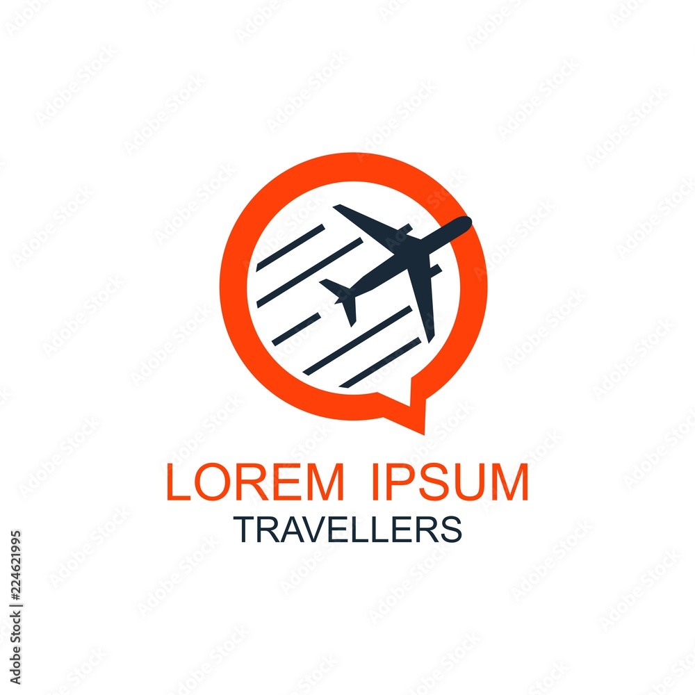 Love travel logo vector flat, ballon vector with airplane Love travel logo vector flat, ballon vector with airplane