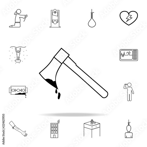 bloody ax icon. Death icons universal set for web and mobile