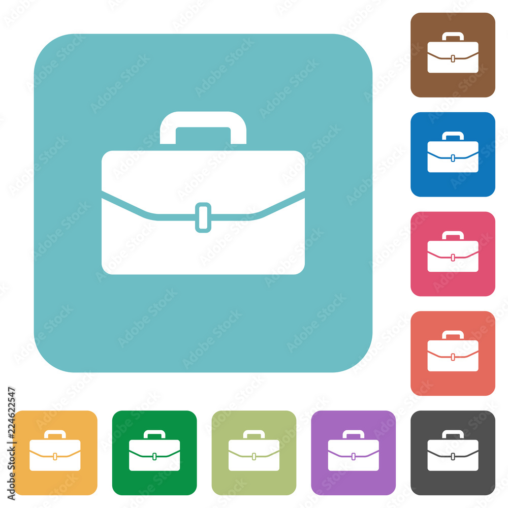 Satchel with one buckle rounded square flat icons Satchel with one buckle rounded square flat icons