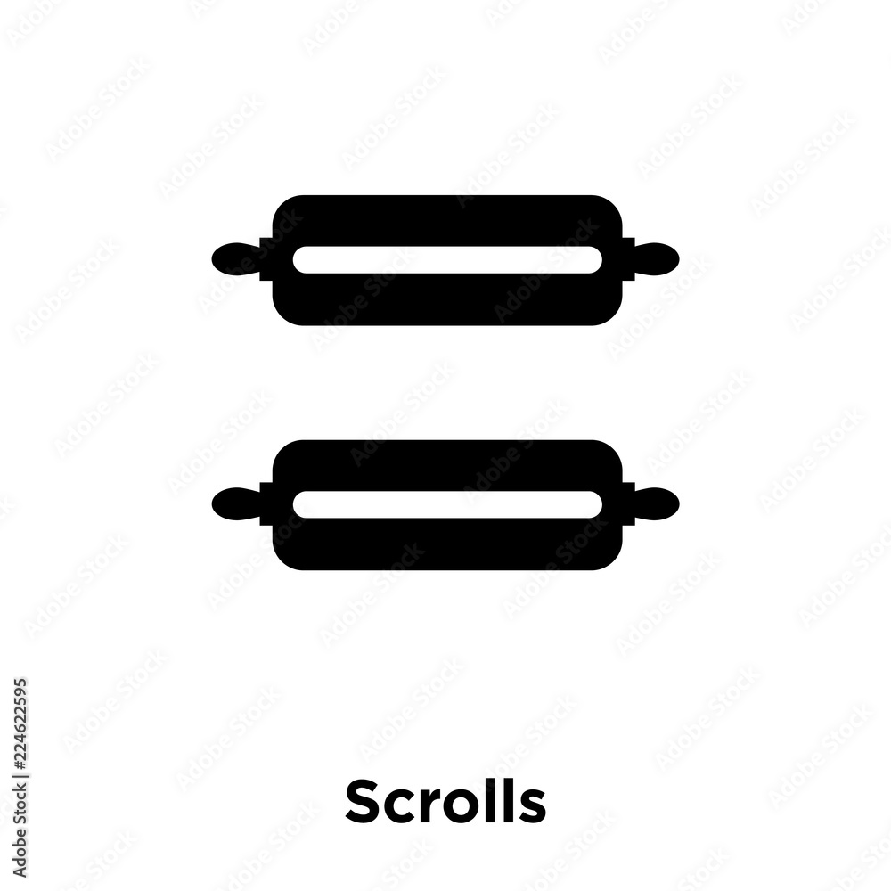 scrolls icon vector isolated on white background, logo concept of scrolls sign on transparent background, black filled symbol icon scrolls icon vector isolated on white background, logo concept of scrolls sign on transparent background, black filled symbol icon