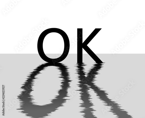 Wallpaper Mural OK, reflection on the water. The concept of the banner, poster and sticker, stylish design with text is approx. the Icon for banner, poster, web. Vector illustration. Torontodigital.ca