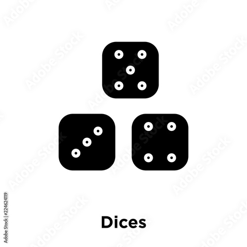 dices icon vector isolated on white background, logo concept of dices sign on transparent background, black filled symbol icon