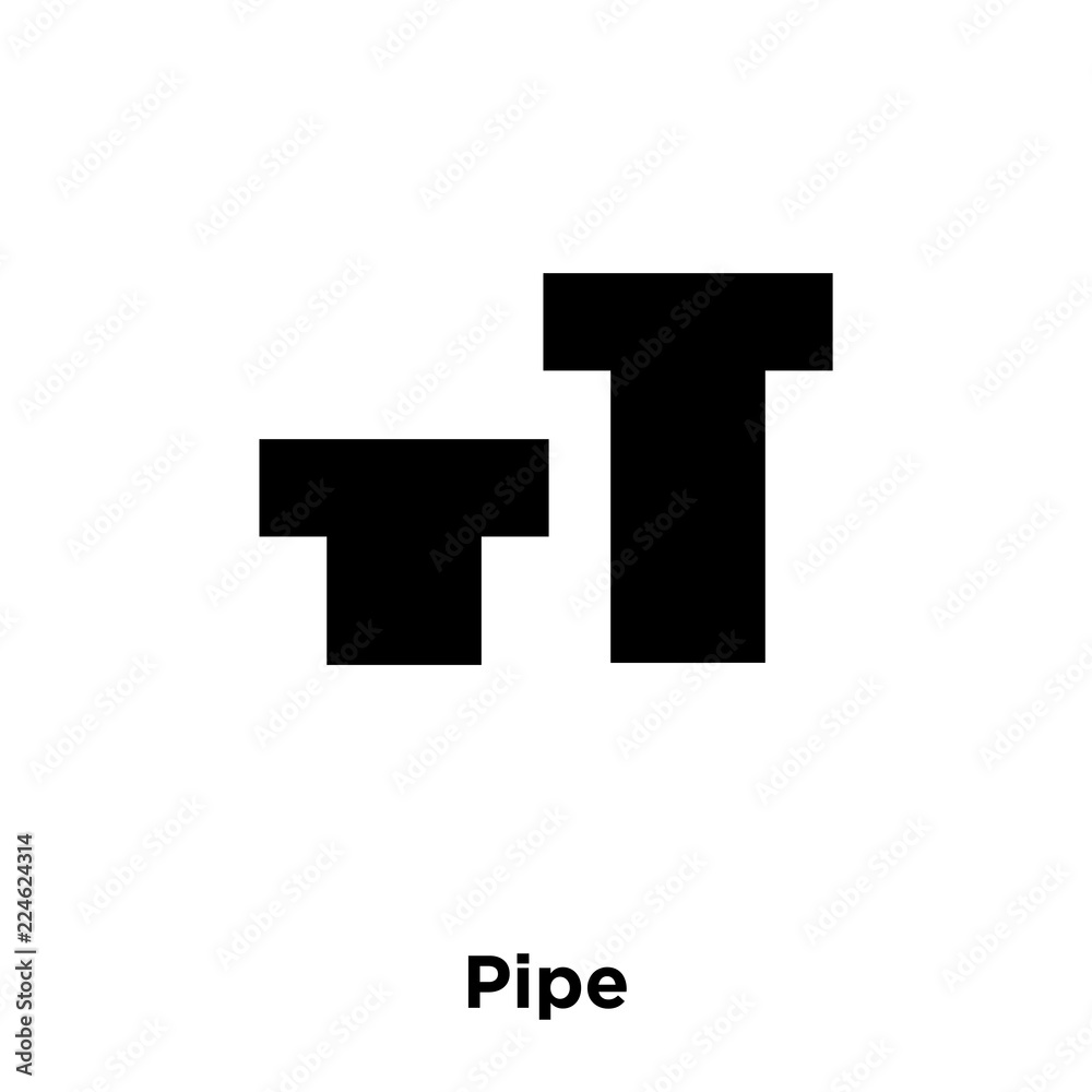 Fototapeta premium pipe icon vector isolated on white background, logo concept of pipe sign on transparent background, black filled symbol icon