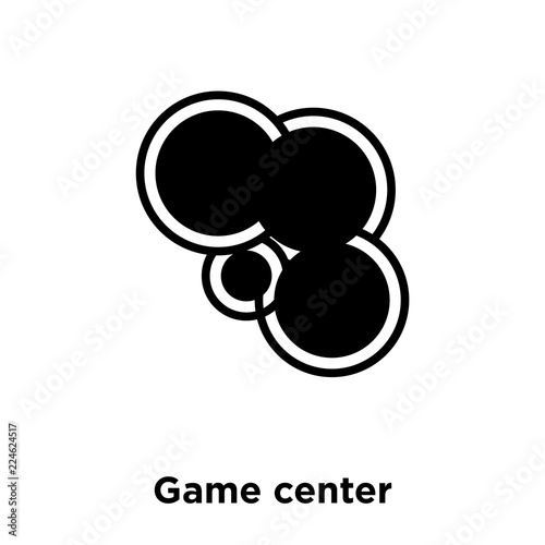 game center icon vector isolated on white background, logo concept of game center sign on transparent background, black filled symbol icon