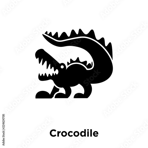 crocodile icon vector isolated on white background, logo concept of crocodile sign on transparent background, black filled symbol icon © MMvectors