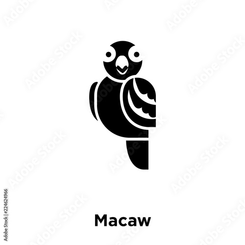 macaw icon vector isolated on white background, logo concept of macaw sign on transparent background, black filled symbol icon