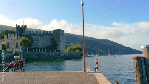 Harbour scene in Torri del Benaco, Lake Garda  Lake Como  Italy photo