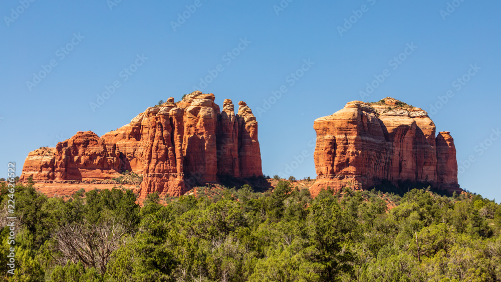 View of Cathedral Rock from the side during mid day