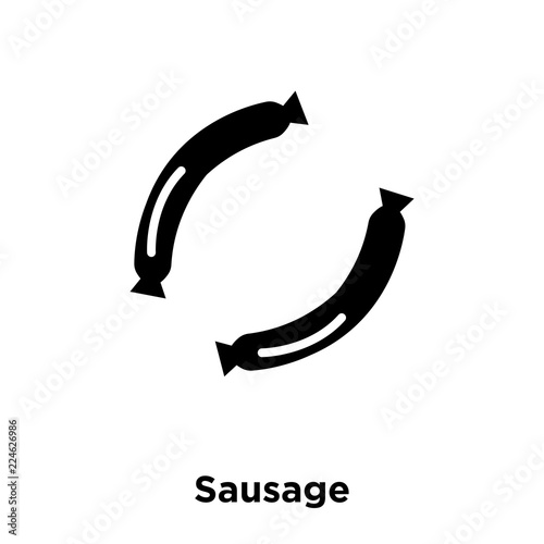 sausage icon vector isolated on white background  logo concept of sausage sign on transparent background  black filled symbol icon