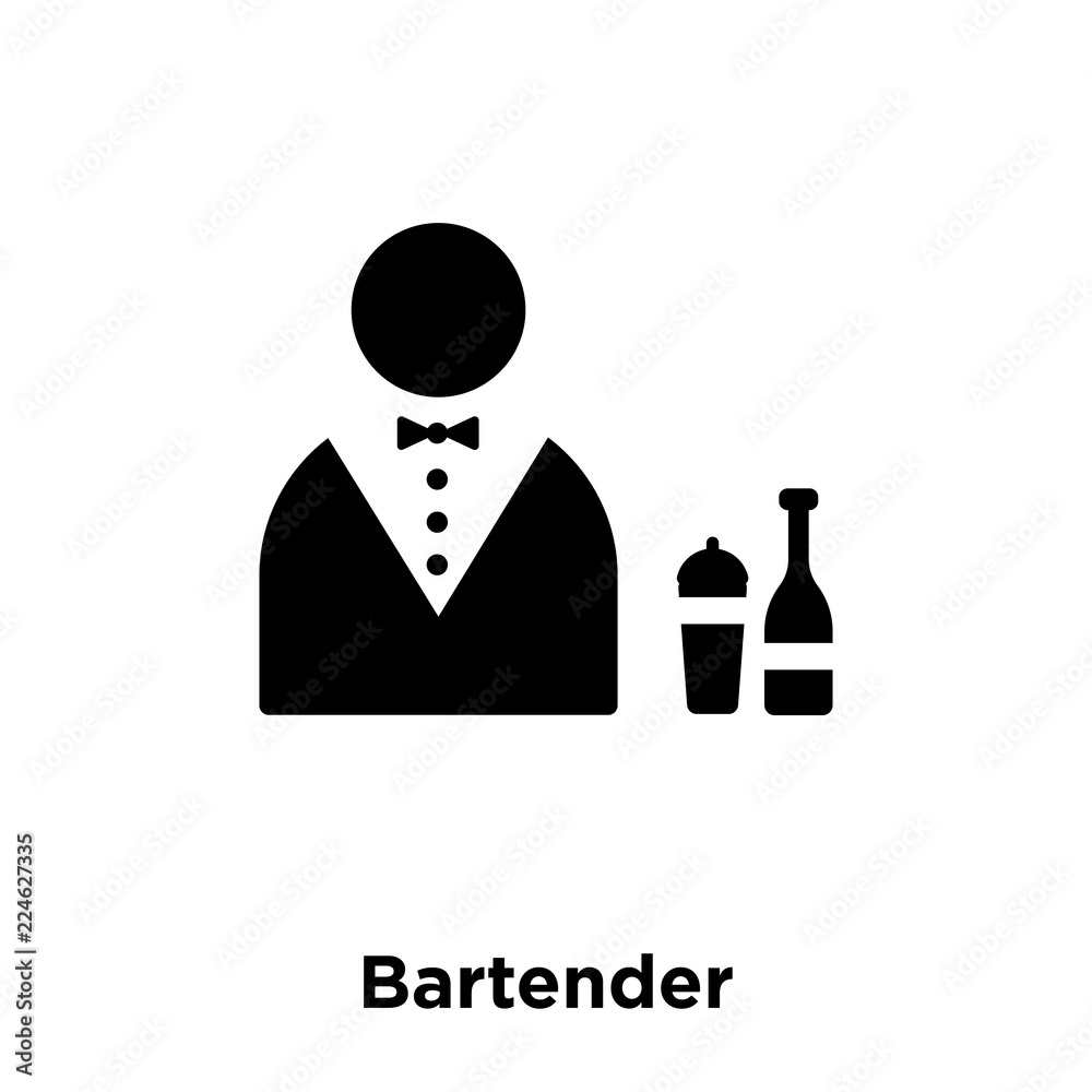 bartender icon vector isolated on white background, logo concept of  bartender sign on transparent background, black filled symbol icon Stock  Vector | Adobe Stock