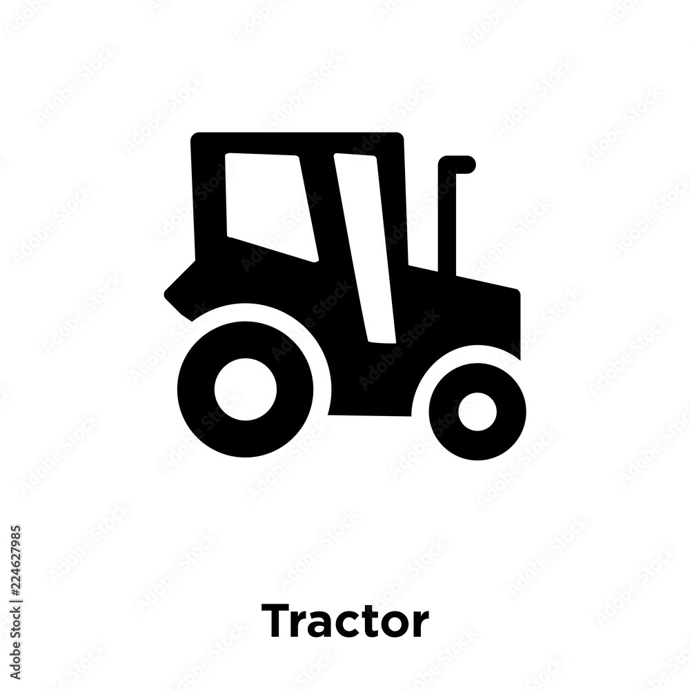 tractor icon vector isolated on white background, logo concept of tractor sign on transparent background, black filled symbol icon tractor icon vector isolated on white background, logo concept of tractor sign on transparent background, black filled symbol icon