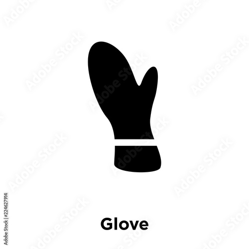 glove icon vector isolated on white background, logo concept of glove sign on transparent background, black filled symbol icon