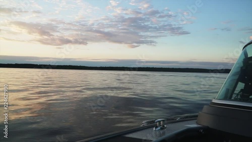 Summer Sunset Boat Ride on Big St Germaine Lake in the Northwoods photo