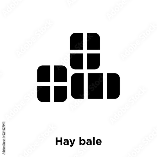 hay bale icon vector isolated on white background, logo concept of hay bale sign on transparent background, black filled symbol icon
